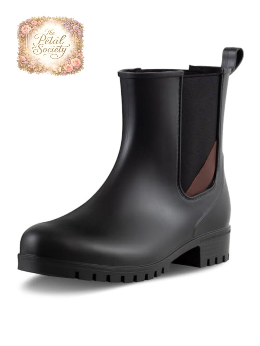Waterproof Chelsea Ankle Rain Boots PVC Slip-On for Women